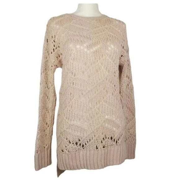 Universal Thread Sz Small Pink Open Knit Casual Sweater High/Low Tunic Length - Picture 1 of 4